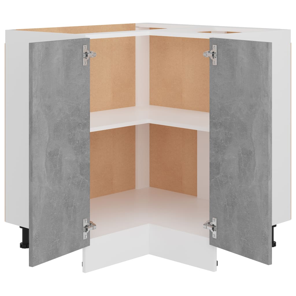 Corner Kitchen Cabinet Concrete Grey 75.5cm | Simpledeals