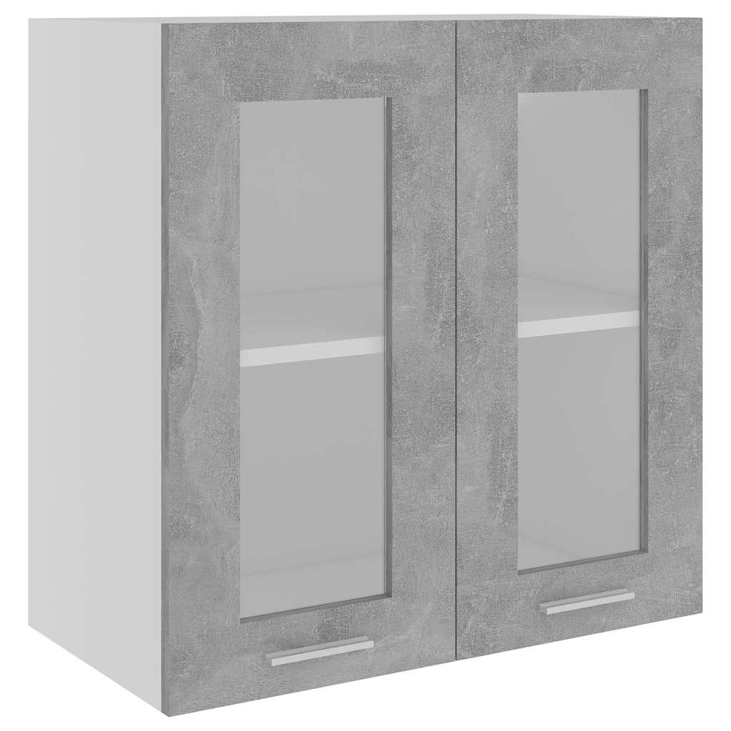 Glass Wall Cabinet Concrete Grey 60x60cm | Simpledeals