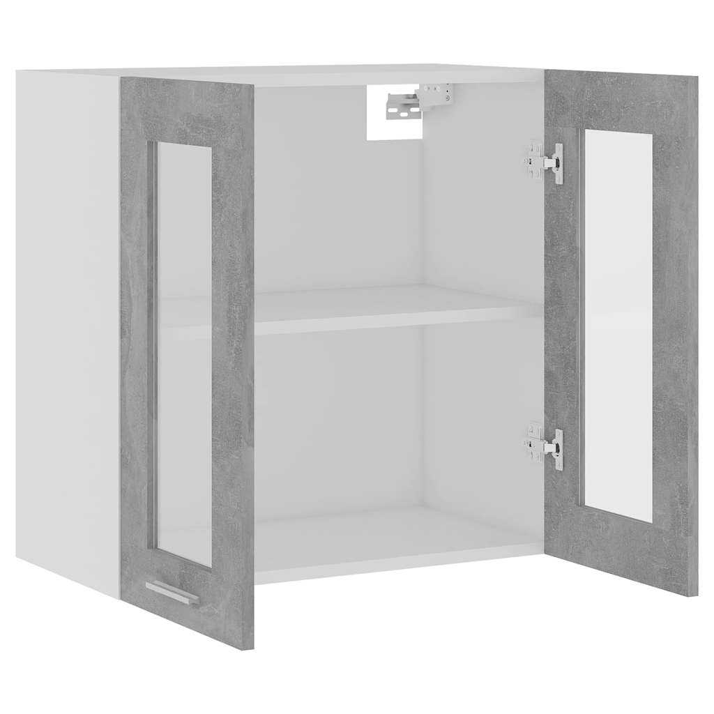 Glass Wall Cabinet Concrete Grey 60x60cm | Simpledeals