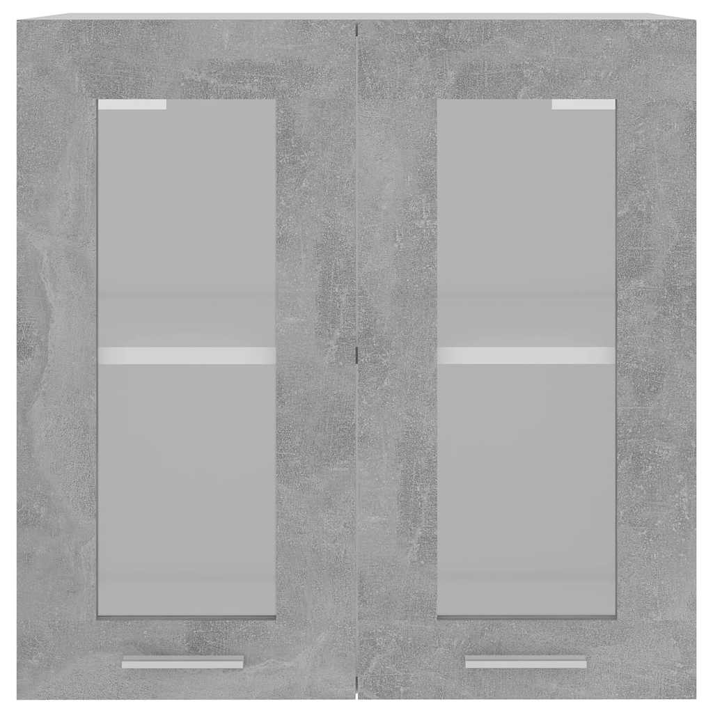 Glass Wall Cabinet Concrete Grey 60x60cm | Simpledeals