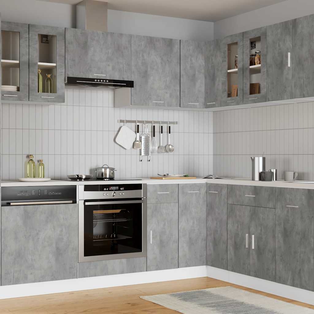 Glass Wall Cabinet Concrete Grey 60x60cm | Simpledeals