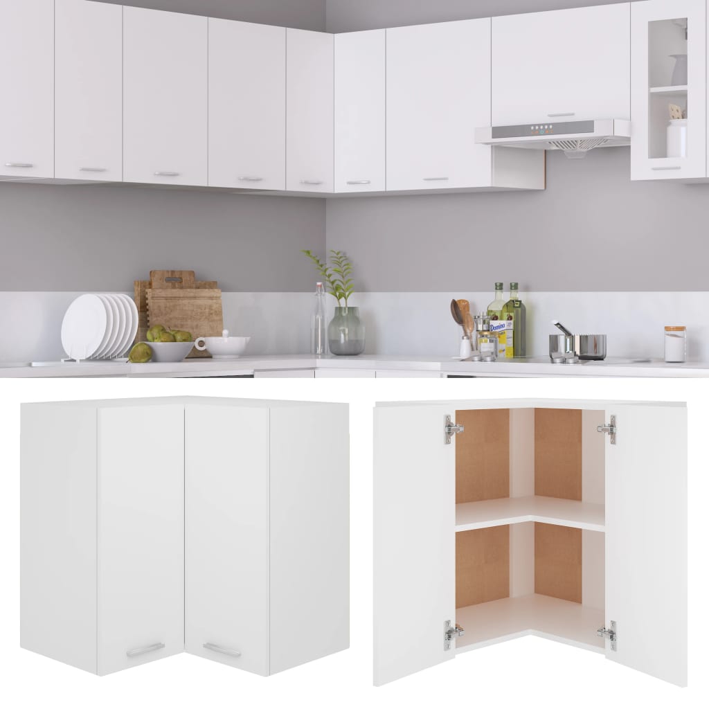 Corner Kitchen Cabinet Wall Mounted White | Simpledeals