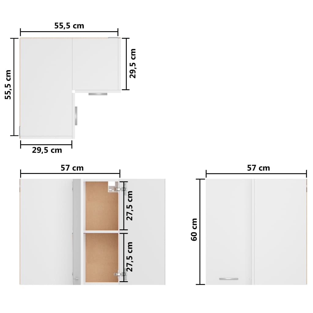 Corner Kitchen Cabinet Wall Mounted White | Simpledeals