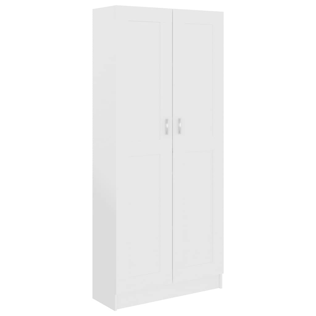 Tall White Book Cabinet 185cm Engineered Wood | Simpledeals