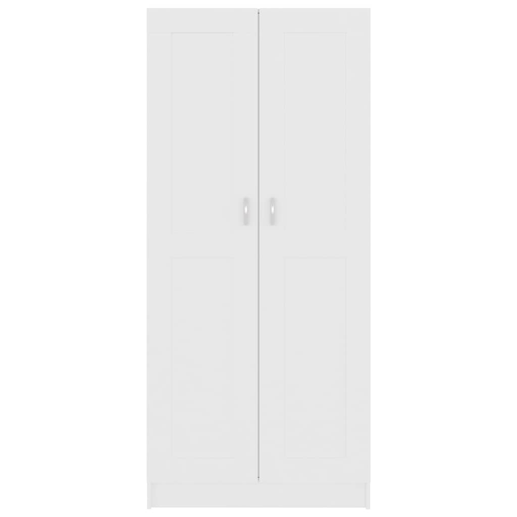 Tall White Book Cabinet 185cm Engineered Wood | Simpledeals