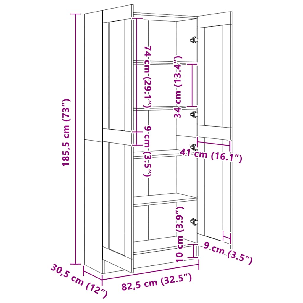 Tall White Book Cabinet 185cm Engineered Wood | Simpledeals