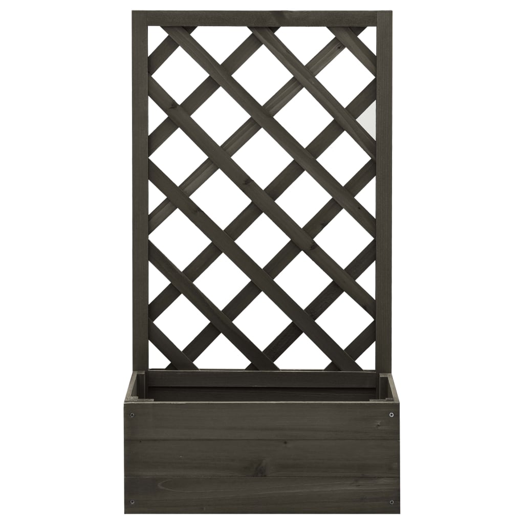 Garden Trellis Planter Grey Solid Firwood