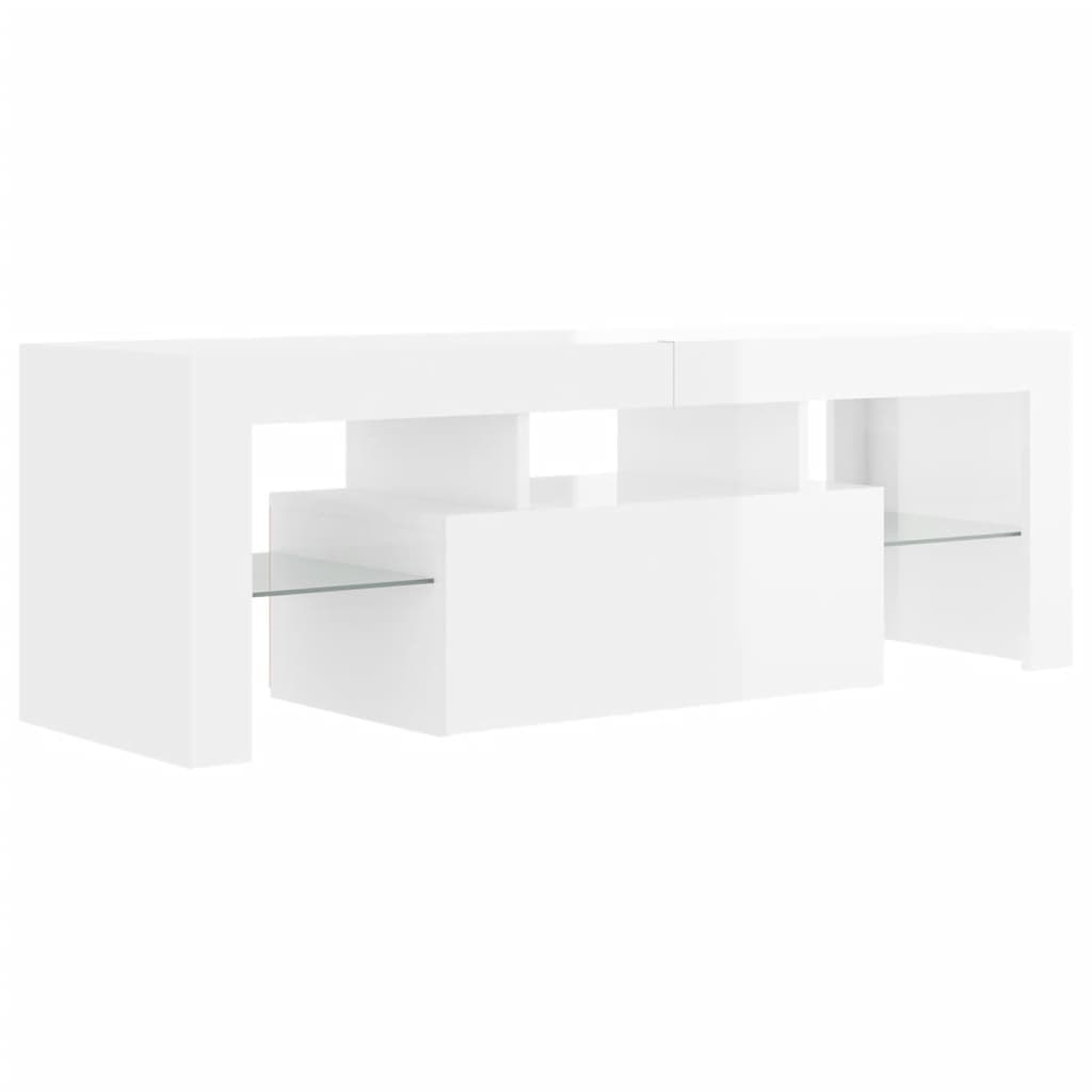 High Gloss White TV Cabinet with LED Lights