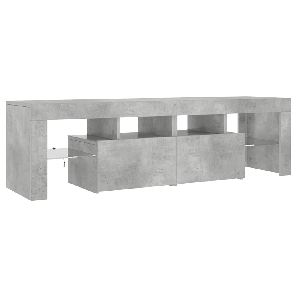 TV Cabinet RGB LED Lights Concrete Grey 140cm | Simpledeals