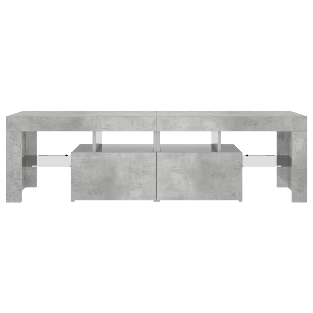 TV Cabinet RGB LED Lights Concrete Grey 140cm | Simpledeals