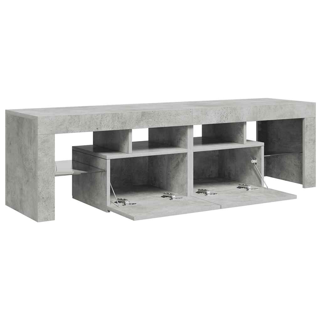 TV Cabinet RGB LED Lights Concrete Grey 140cm | Simpledeals