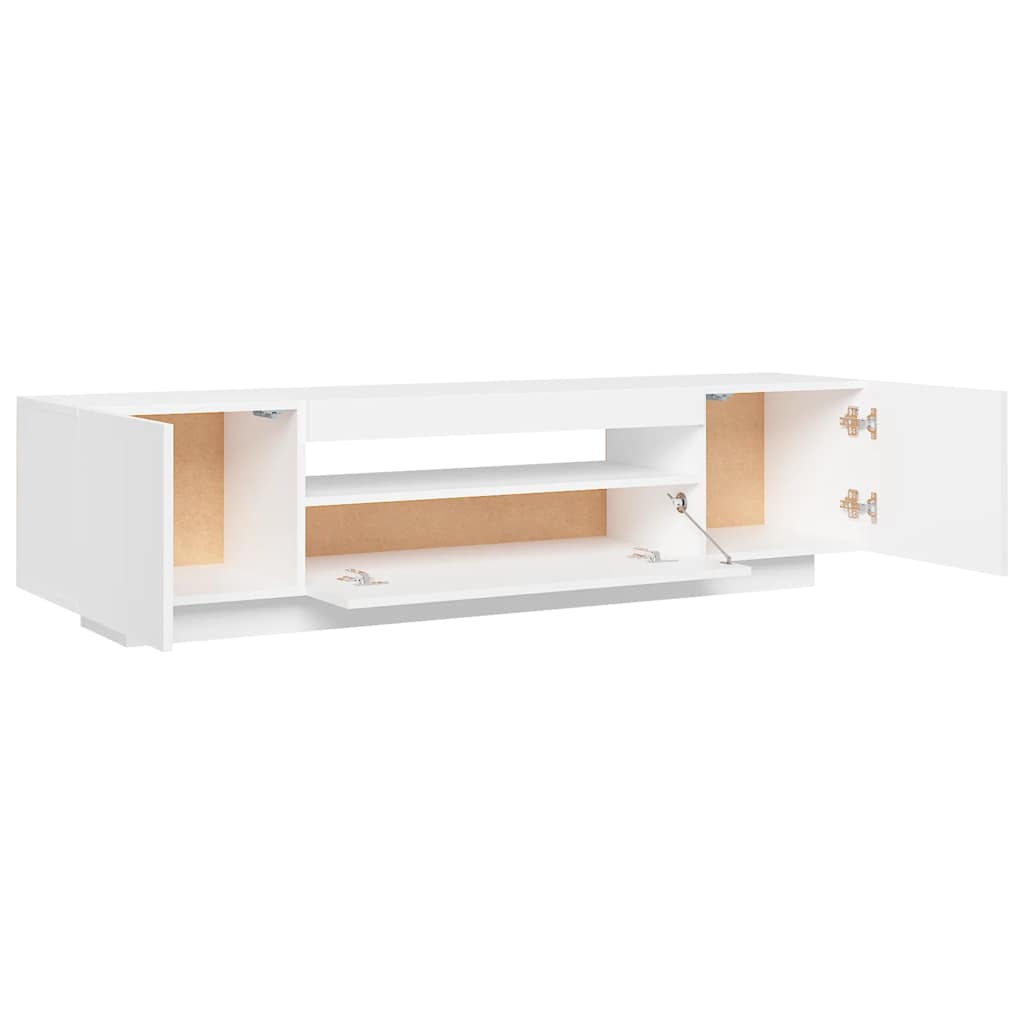 TV Cabinet LED Lights White 160cm Media Unit | Simpledeals