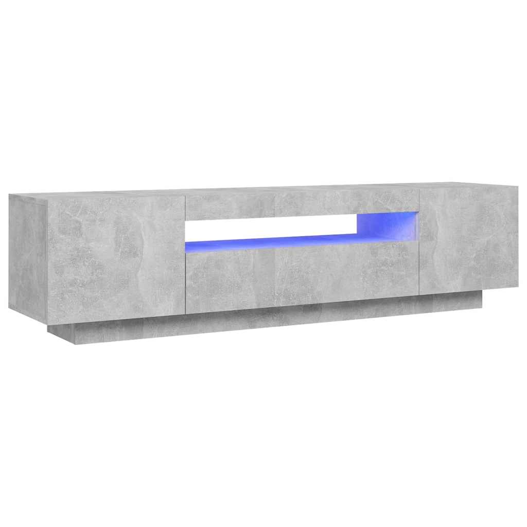 TV Cabinet RGB LED Lights 160cm Concrete Grey | Simpledeals