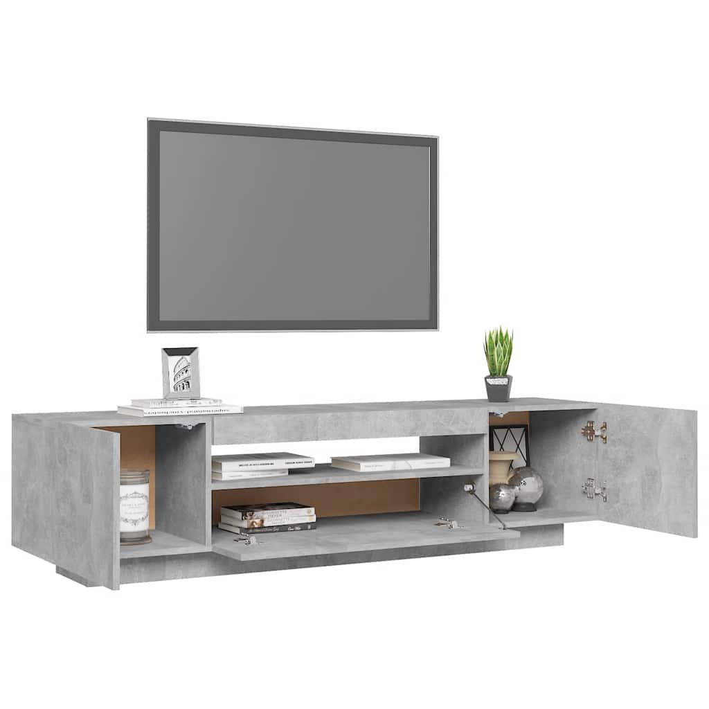 TV Cabinet RGB LED Lights 160cm Concrete Grey | Simpledeals