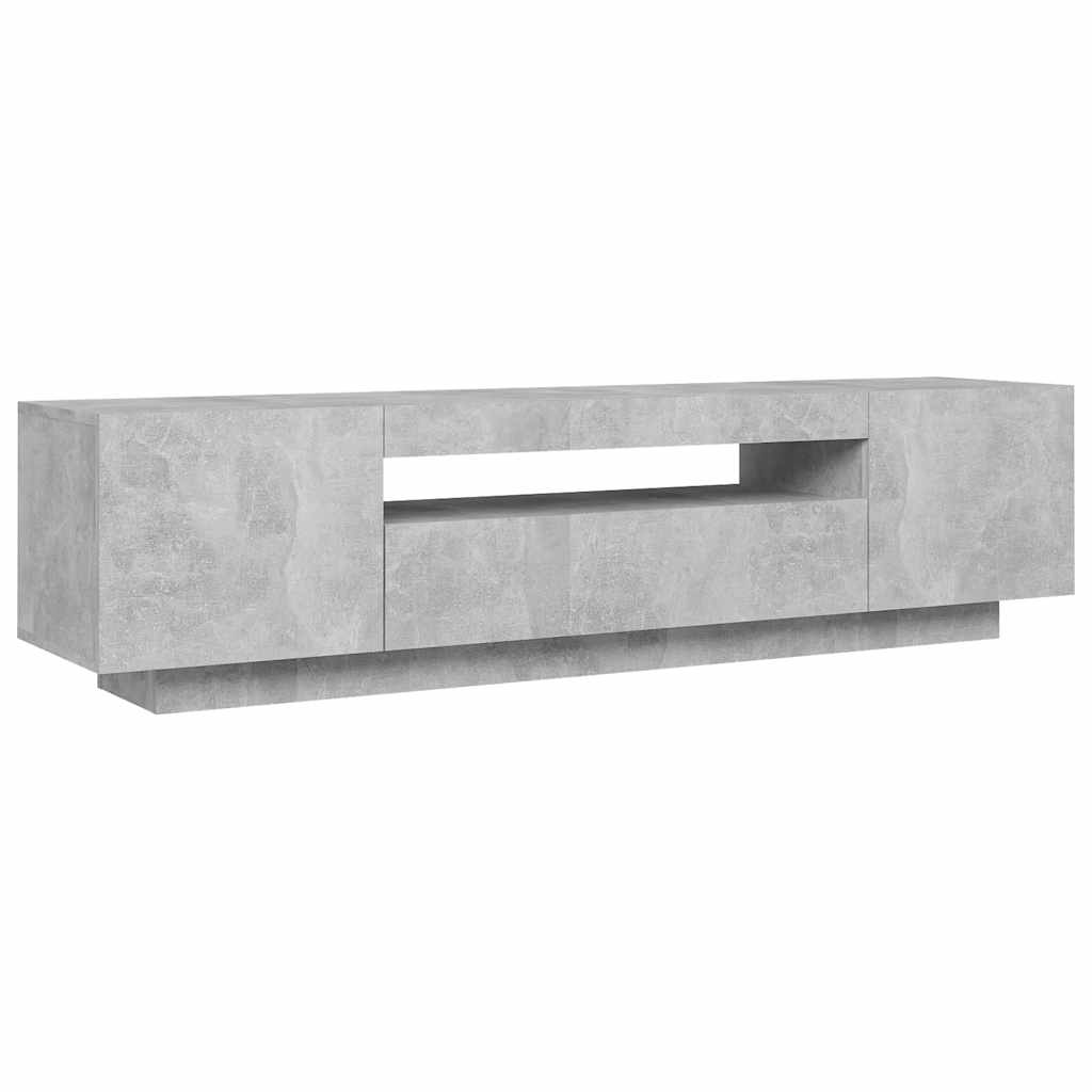 TV Cabinet RGB LED Lights 160cm Concrete Grey | Simpledeals