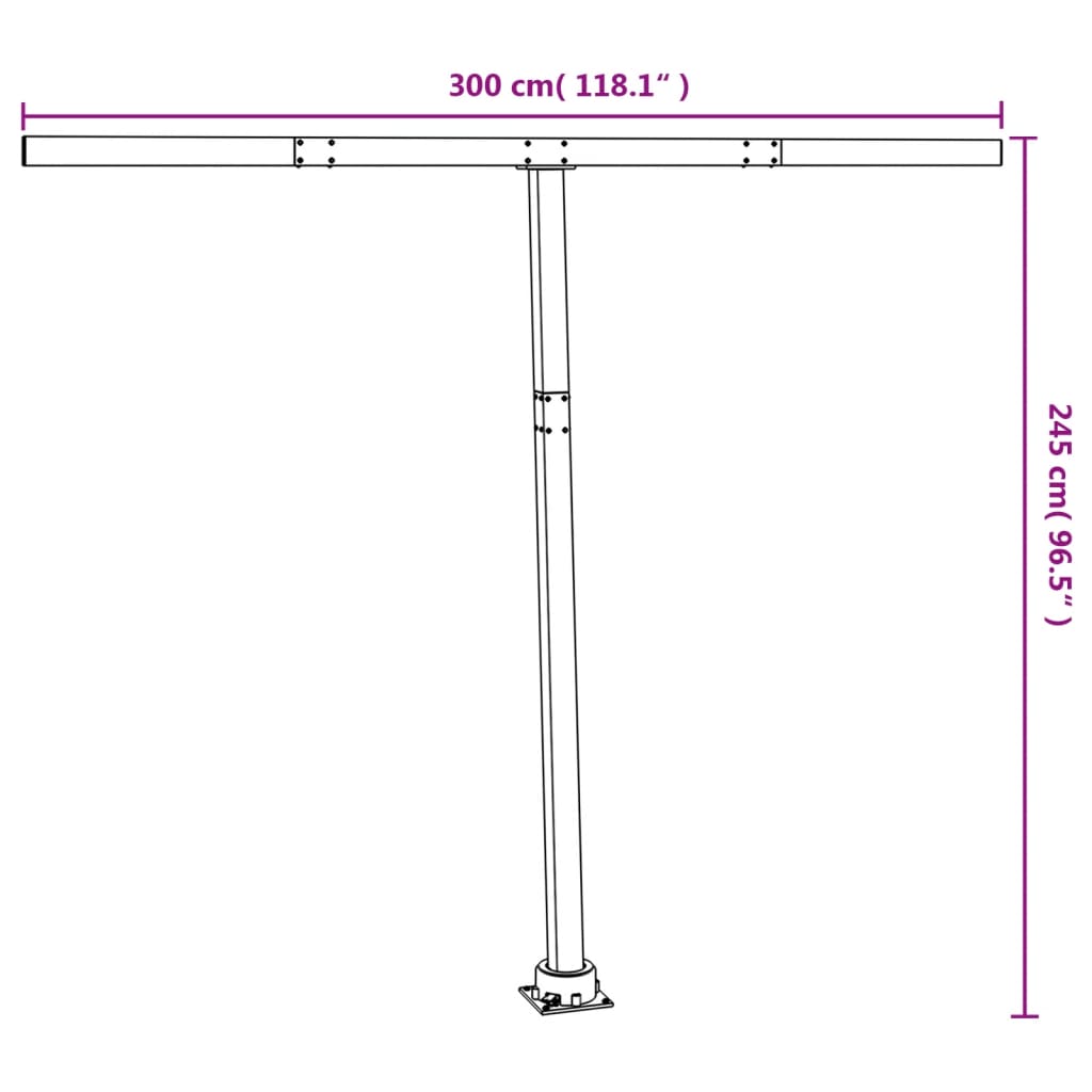 Awning Post Set White - Iron - White colour