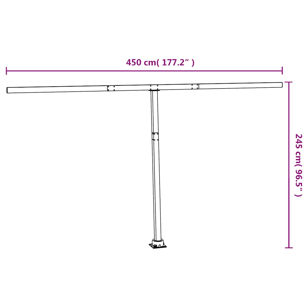 Awning Post Set - White Iron - White colour