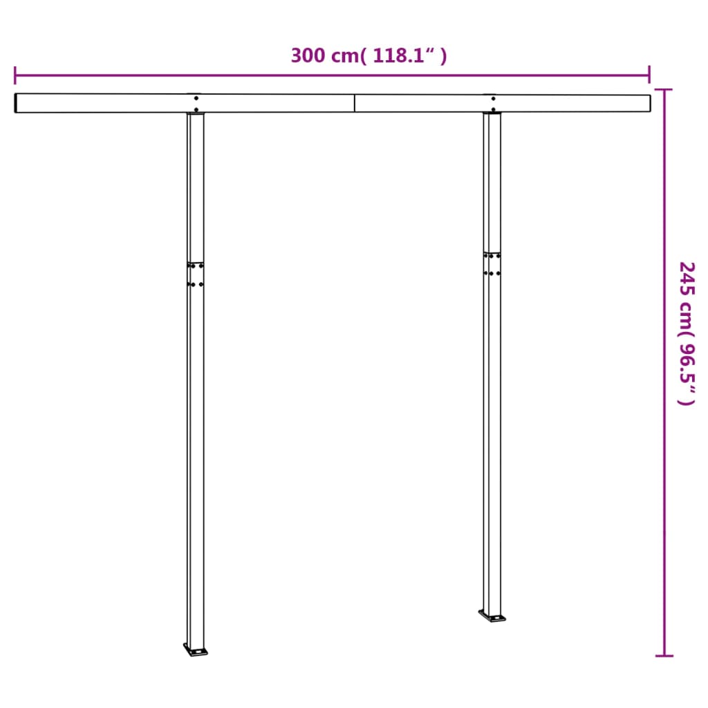 Awning Post Set White-Iron