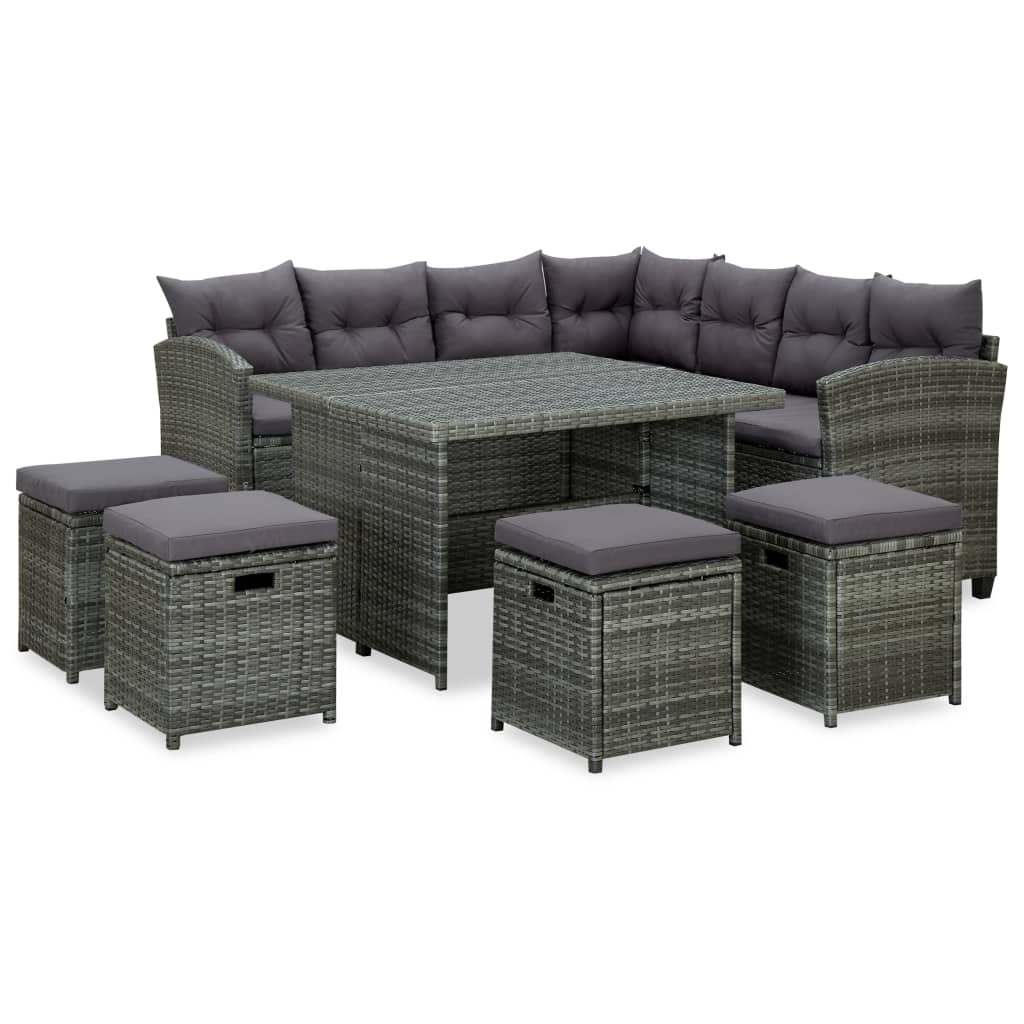 6 Piece Outdoor Rattan Lounge Set Cushions | Simpledeals