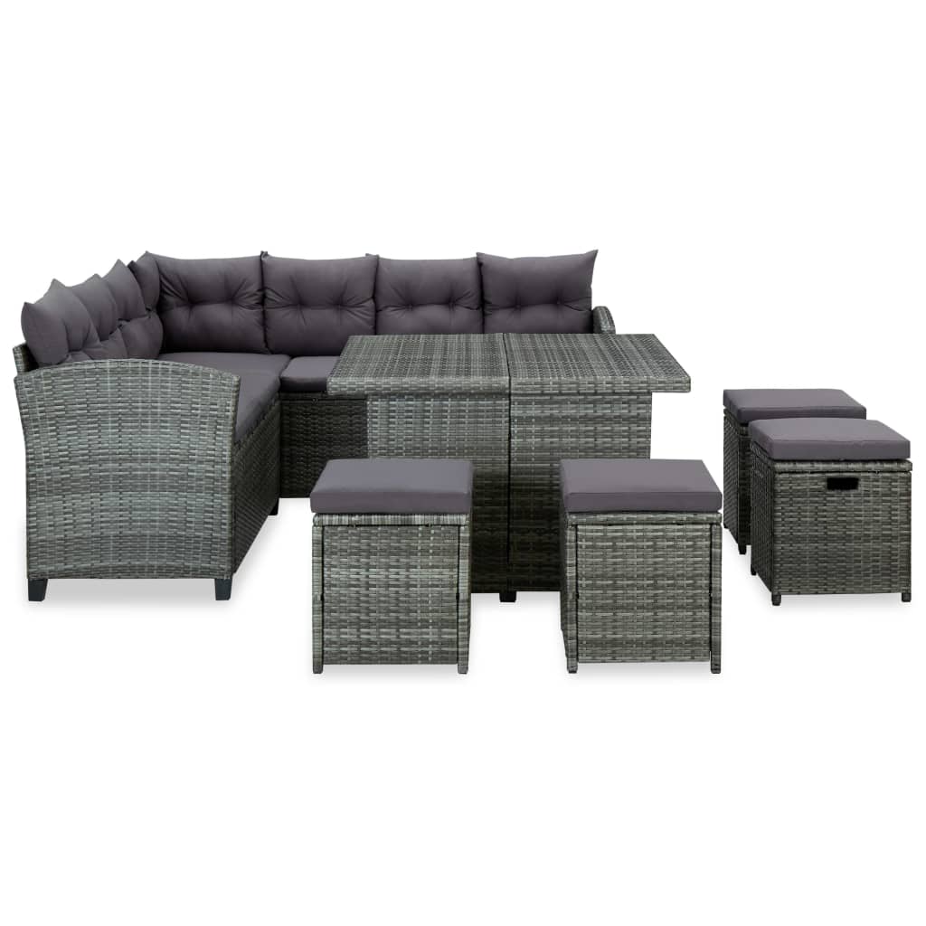 6 Piece Outdoor Rattan Lounge Set Cushions | Simpledeals