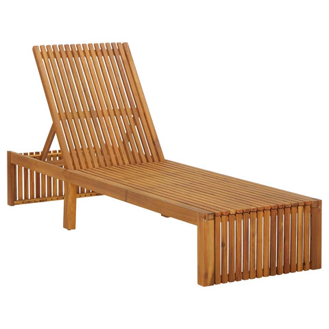 Acacia Bliss: Sun Lounger with Luxurious Wood and Cushion