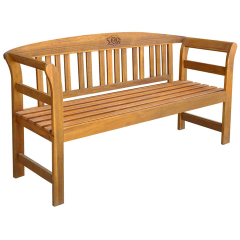 Nature's Serenity: Acacia Wood Garden Bench with Cushion