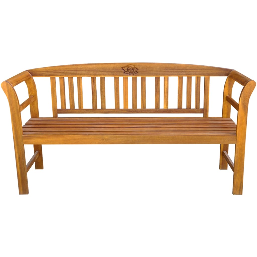 Nature's Serenity: Acacia Wood Garden Bench with Cushion