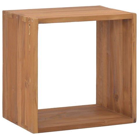 Bedside Cabinet Solid Teak Wood Cube Shape