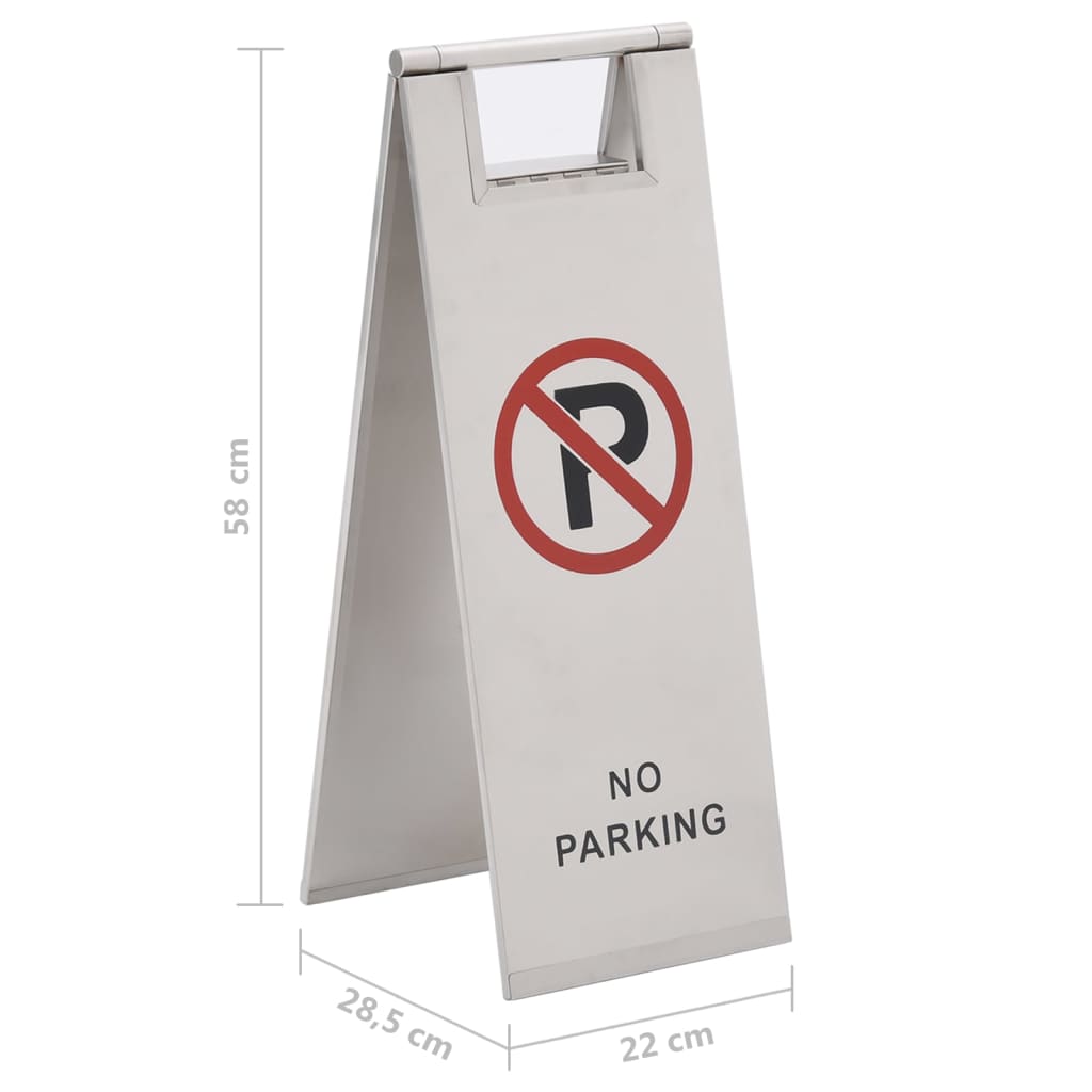 Folding No Parking Sign Stainless Steel | Simpledeals