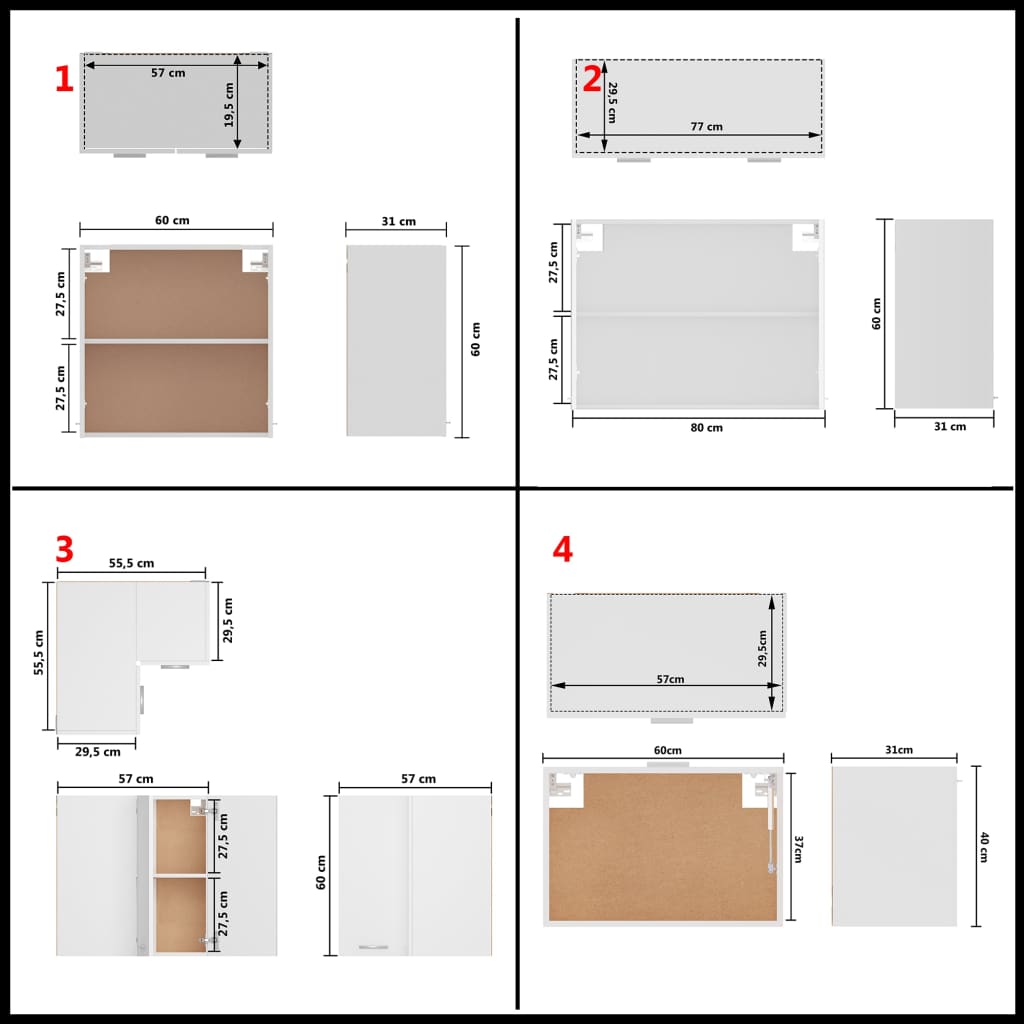 11 Piece Kitchen Cabinet Set White Engineered Wood | Simpledeals
