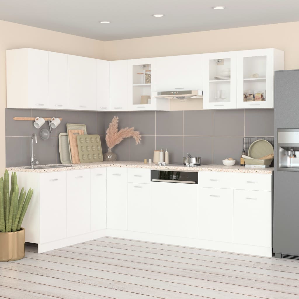 11 Piece Kitchen Cabinet Set White Engineered Wood | Simpledeals