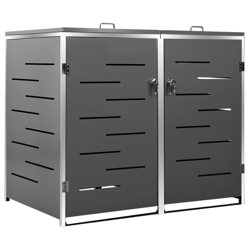 Double Wheelie Bin Shed Steel Outdoor Storage | Simpledeals