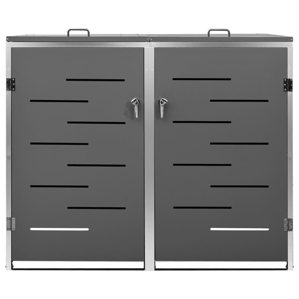 Double Wheelie Bin Shed Steel Outdoor Storage | Simpledeals