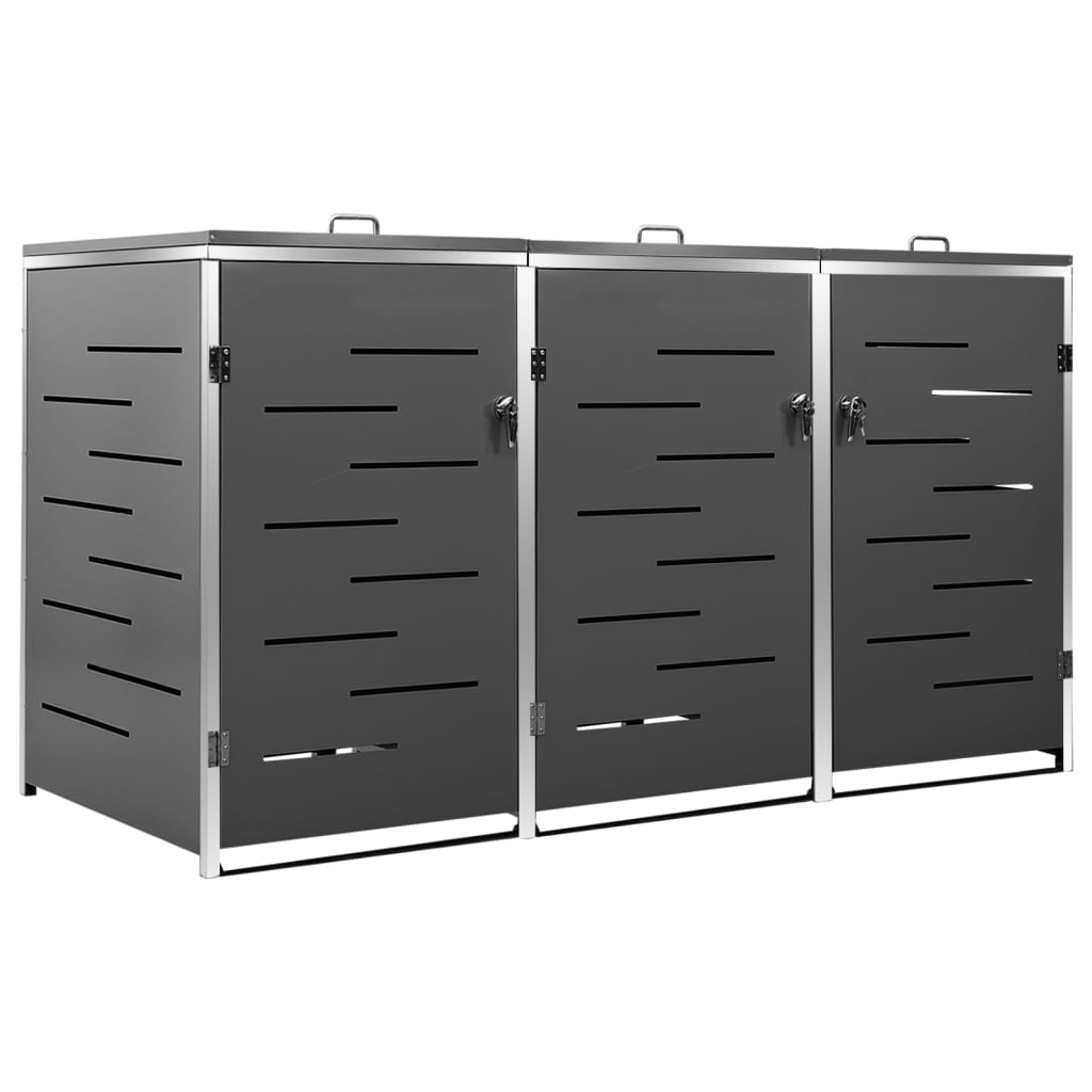 Triple Wheelie Bin Shed Stainless Steel | Simpledeals