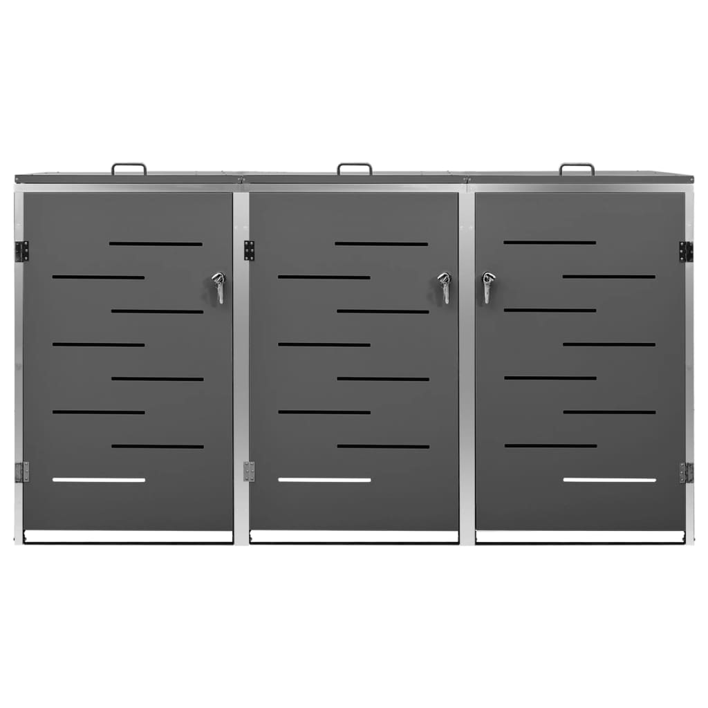 Triple Wheelie Bin Shed Stainless Steel | Simpledeals