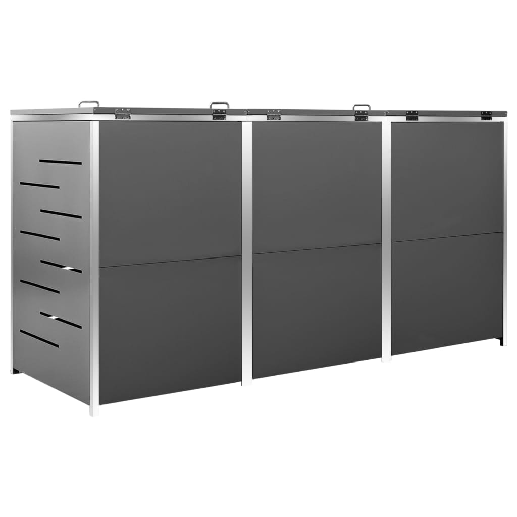 Triple Wheelie Bin Shed Stainless Steel | Simpledeals