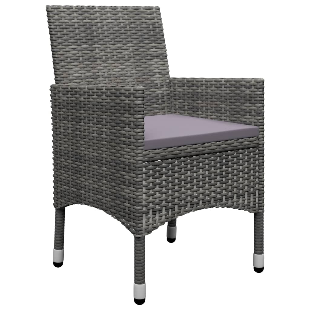 5 Pcs Garden Dining Set Grey