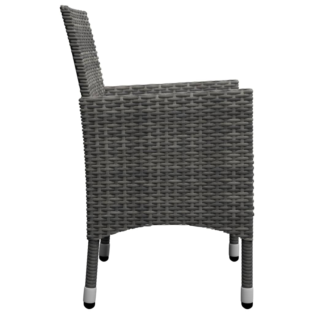 5 Pcs Garden Dining Set Grey