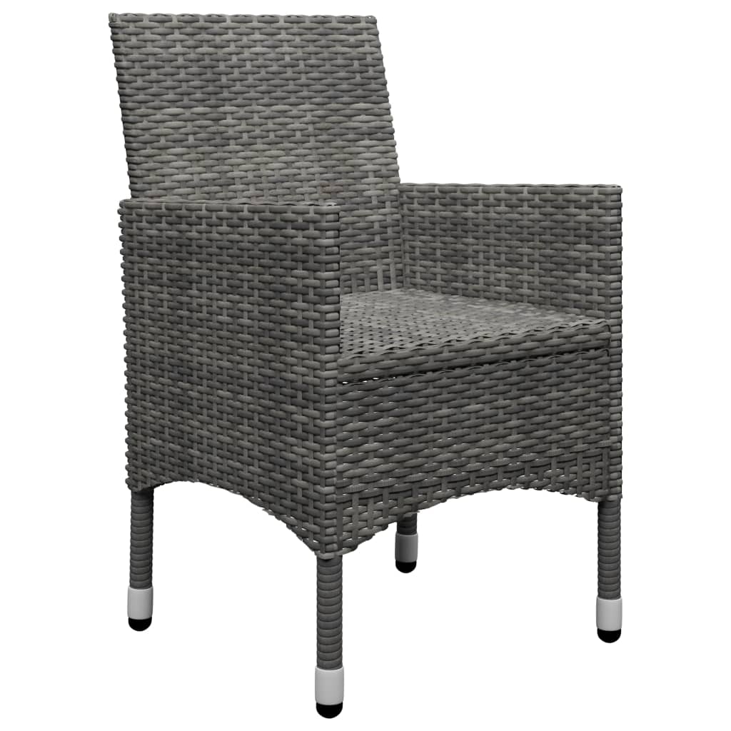 5 Pcs Garden Dining Set Grey