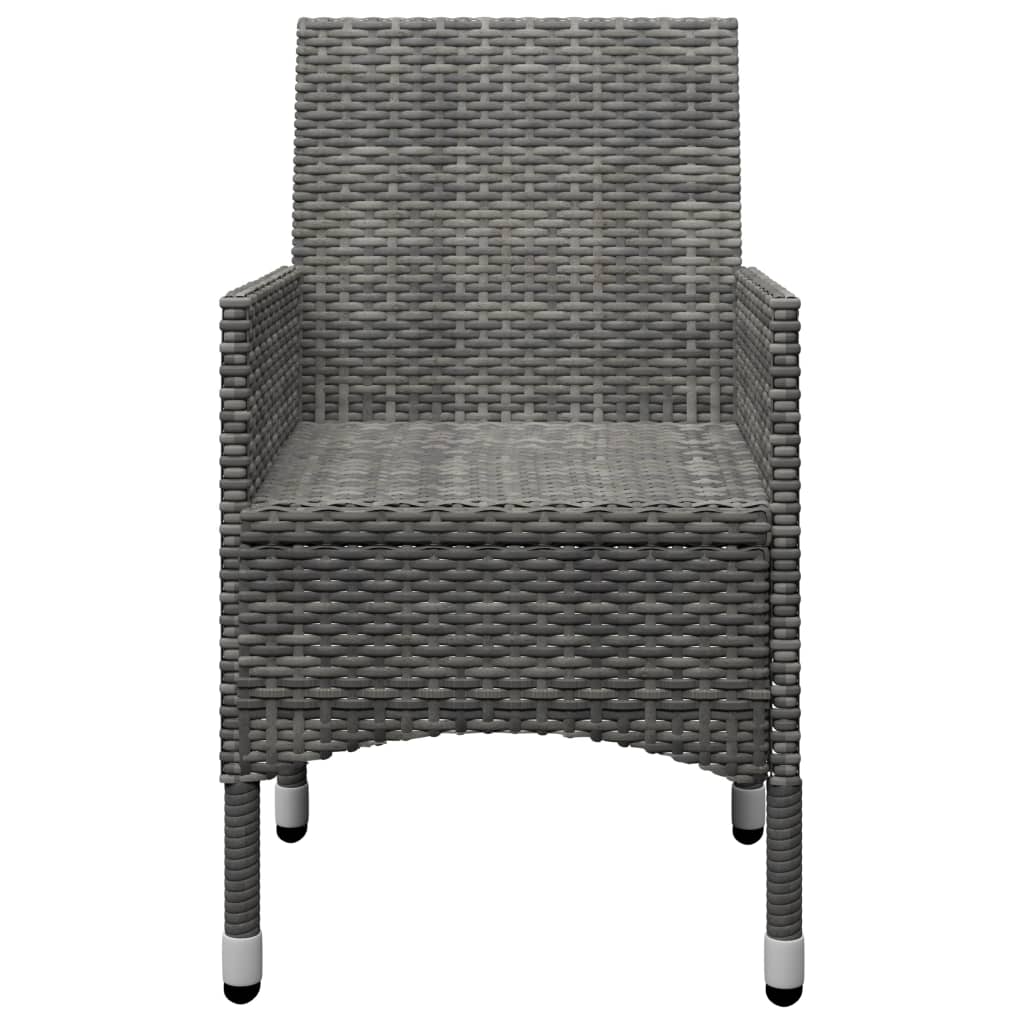 5 Pcs Garden Dining Set Grey