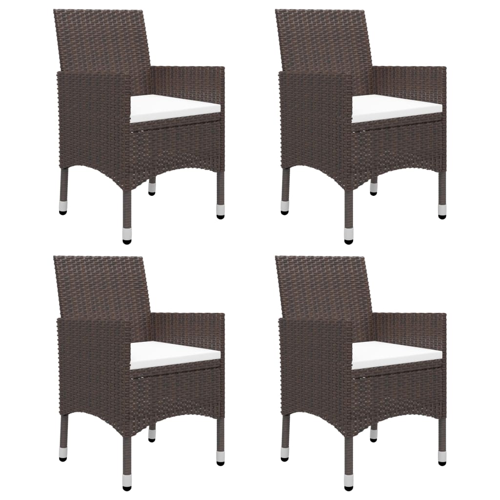 5 Pcs Garden Dining Set Grey