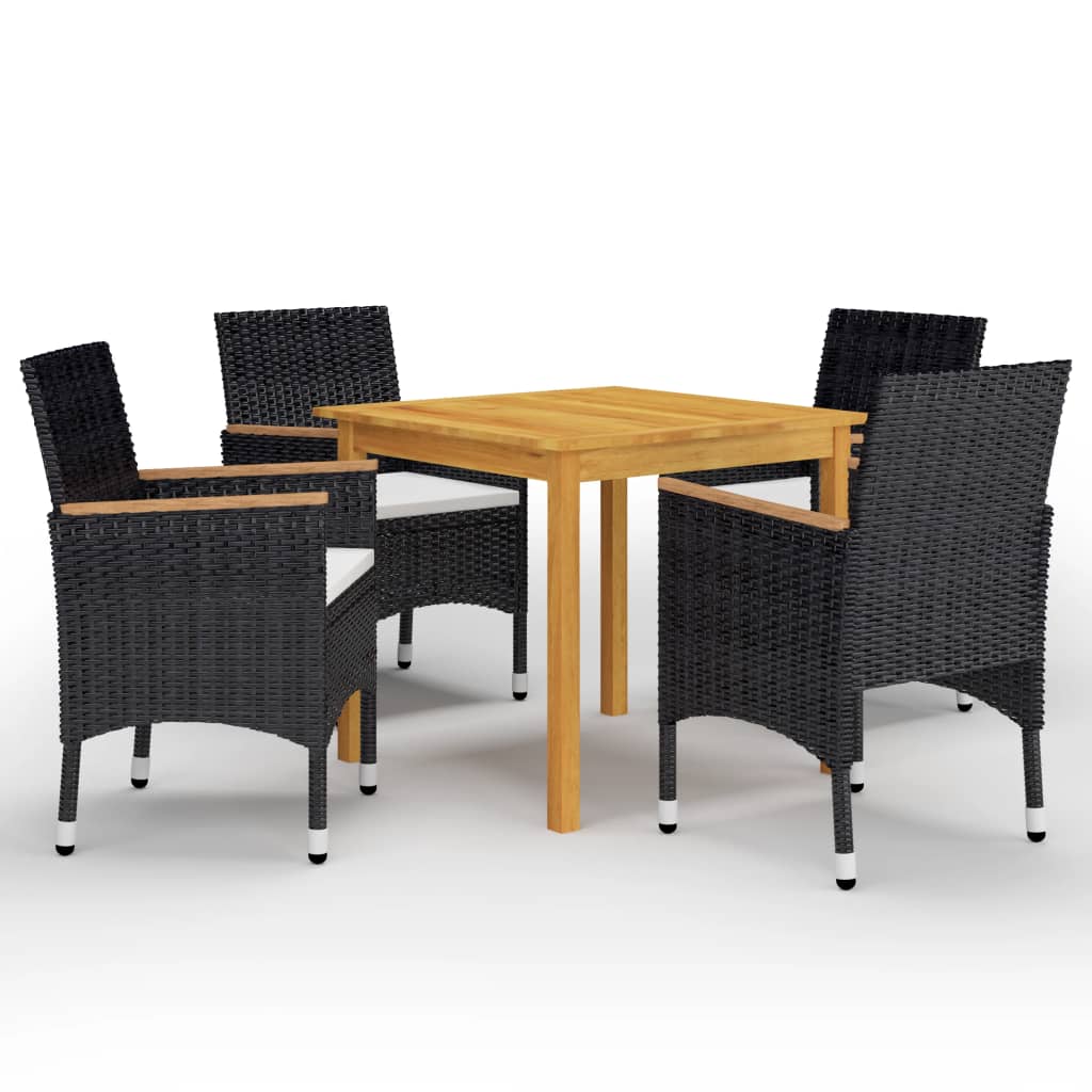 5 Pcs Garden Dining Set Grey