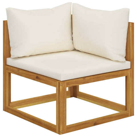 2-seater Garden Bench with Cream White Cushions