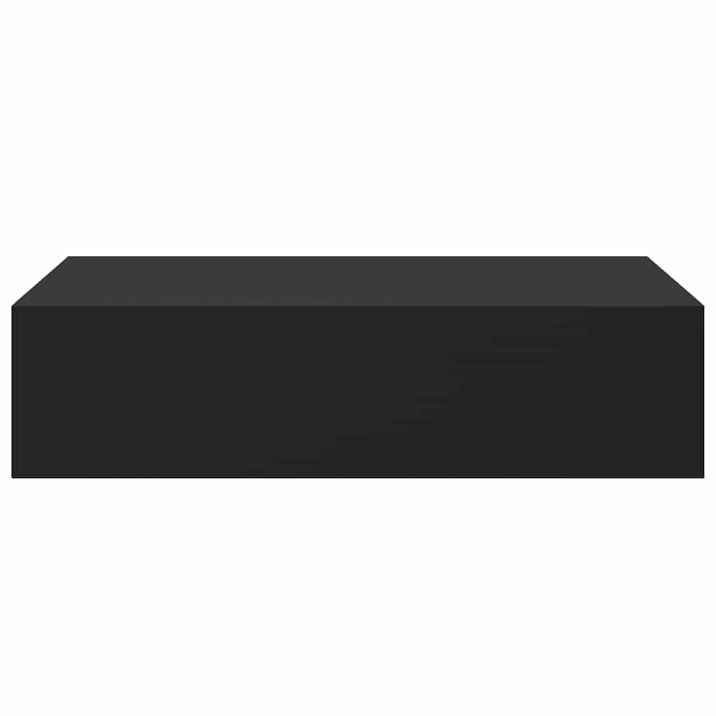 Wall-Mounted Drawer Shelves Set 2 Black MDF | Simpledeals