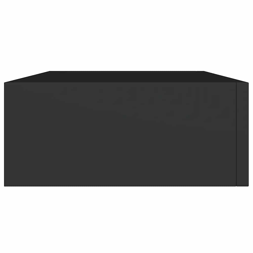 Wall-Mounted Drawer Shelves Set 2 Black MDF | Simpledeals