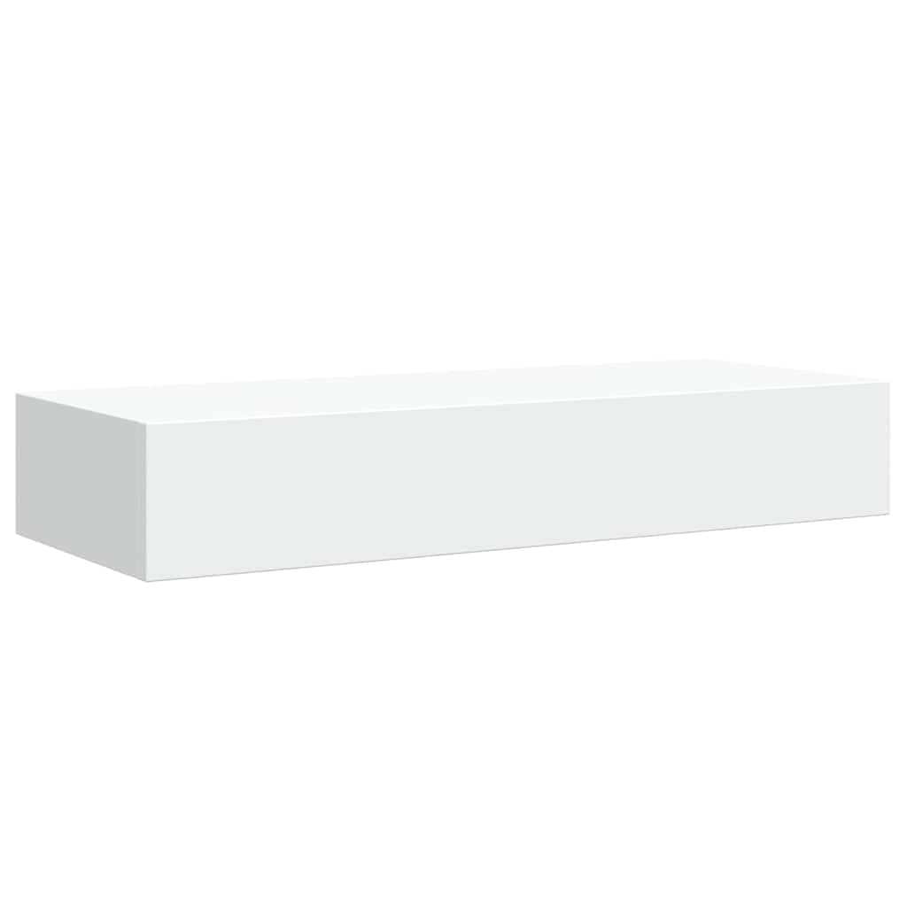 Floating Wall Shelf Drawer Storage Set 2pc White | Simpledeals