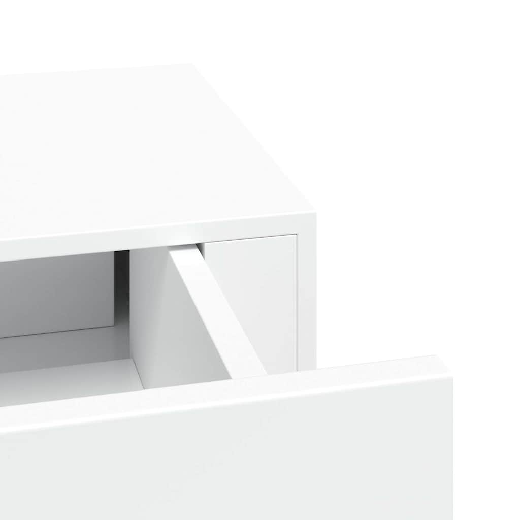 Floating Wall Shelf Drawer Storage Set 2pc White | Simpledeals
