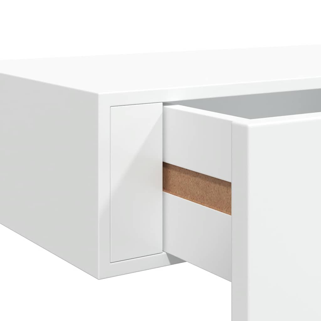 Floating Wall Shelf Drawer Storage Set 2pc White | Simpledeals