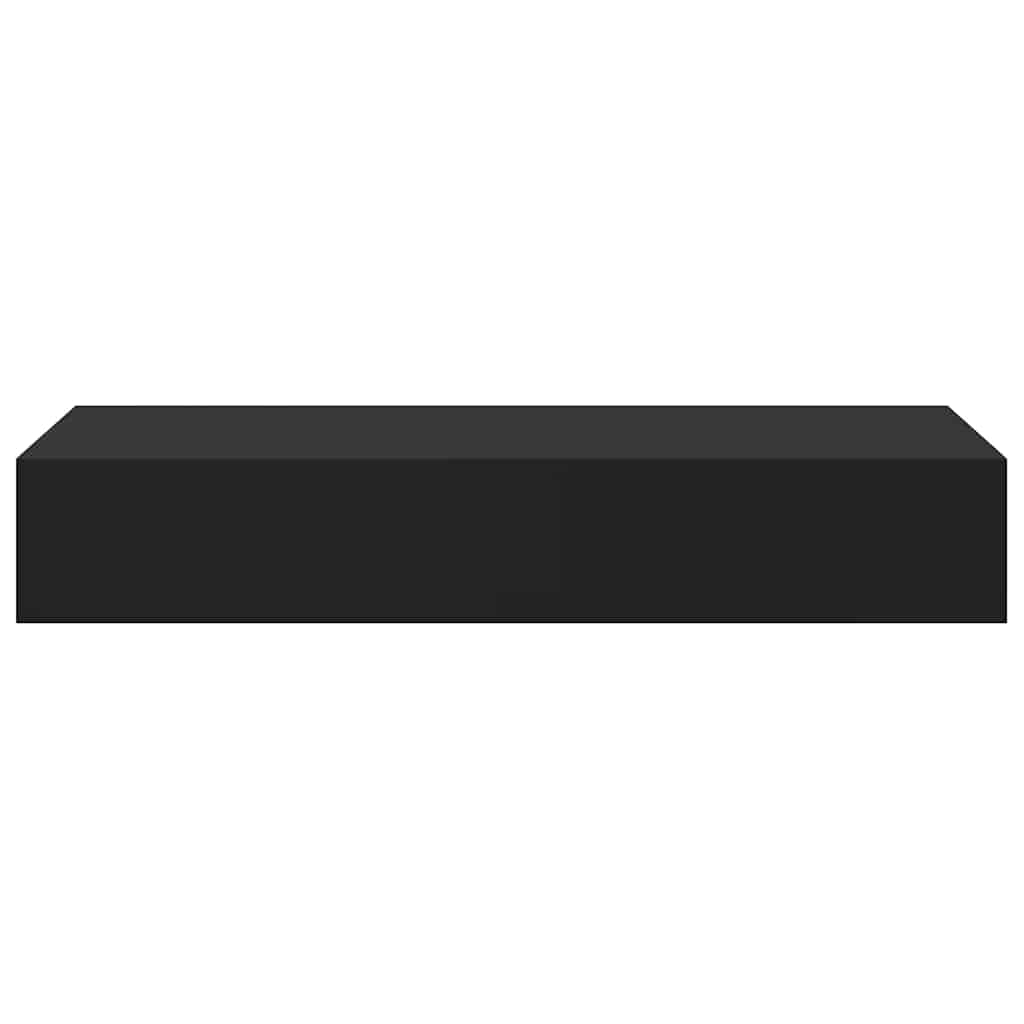 Wall Mounted Drawer Shelf Black MDF | Simpledeals