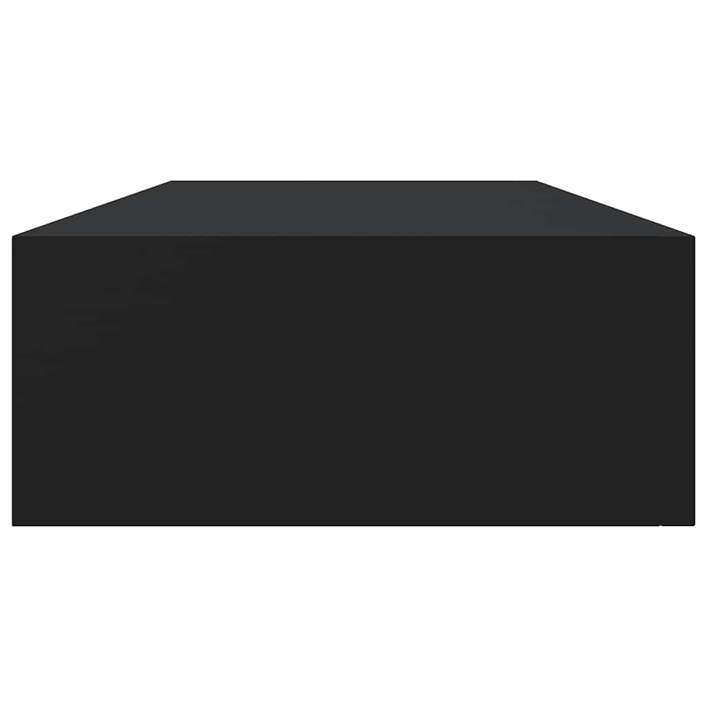 Wall Mounted Drawer Shelf Black MDF | Simpledeals